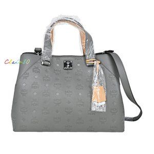 MCM Large Essential Monogram Leather Satchel